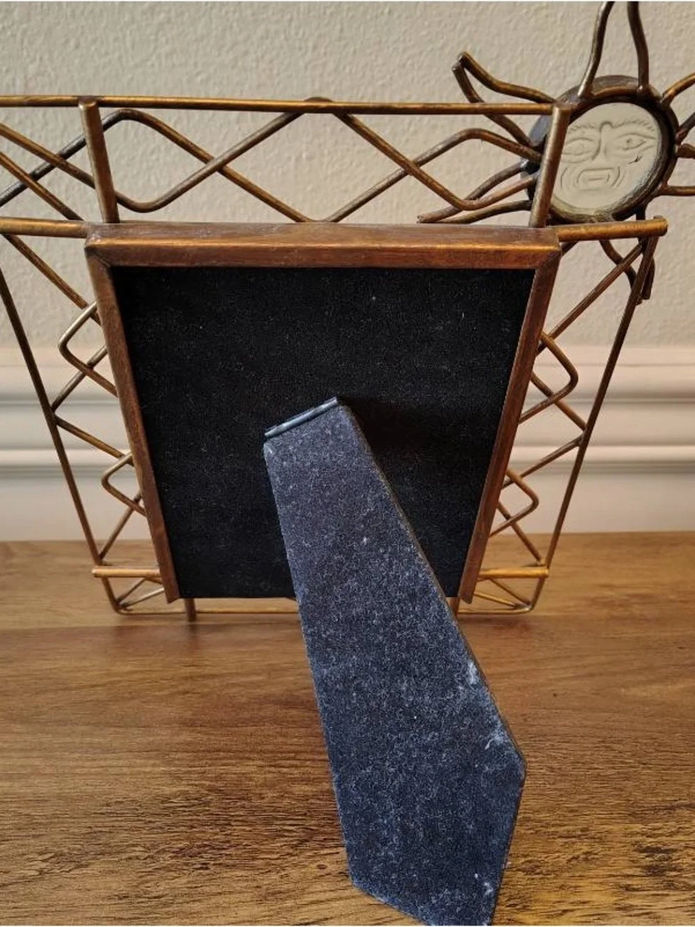 Vtg 90s Gold Celestial Sun Picture Frame Metal Whimsigoth Boho Holds 5x7